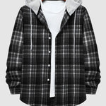 Men's Thin Plaid Casual Hooded Jacket