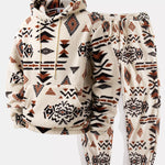 Aztec Print Teddy Hoodie & Jogging Pants