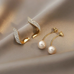 Chic Golden Pearl Drop Earrings