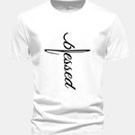 Regular Fit Blessed Print Cotton T-Shirt