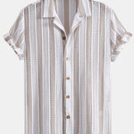 Striped Mesh Cuban Shirt