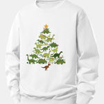Dinosaur Christmas Tree Print Relax Fit Sweatshirt