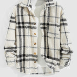 Men's Vintage Plaid Fleece Lapel Jacket