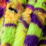 Faux Fur Colorful Leopard Notch Lapel Overcoat