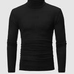 Men's Turtleneck Solid Color Lightweight Skin-Friendly Basic Pullover T-Shirt