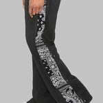 Men's Hip-Hop Button Fly Cashew Flower Wide-Leg Pants