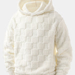 3 Pieces Relax Fit Checkerboard Teddy Hoodie