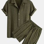 Animal Texture Terry Cuban Shirt & Shorts