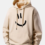 Smiley Face Print Relax Fit Hoodie