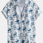 Cowboy Print Button Up Shirt