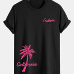 Regular Fit Los Angeles Palm Tree Print Cotton T-Shirt & Swim Shorts