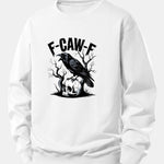 Crow Skull Print Relax Fit Sweatshirt