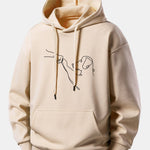 Line Dog Print Relax Fit Hoodie