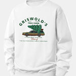 Car Christmas Tree Print Relax Fit Sweatshirt
