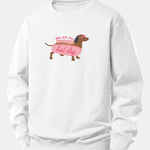 Hot Dog Dachshund Print Relax Fit Sweatshirt