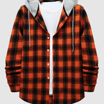 Men's Classic Thin Plaid Hooded Jacket