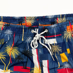 Palm Tree Color Block Print Swim Shorts