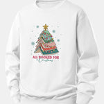 Christmas Tree Slogan Print Relax Fit Sweatshirt