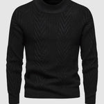 Men's solid color half turtleneck casual jacquard sweater