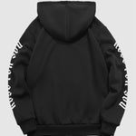 Men's Rose Letter Kangaroo Pocket Pullover Hoodie