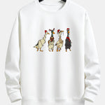 Christmas Lights Duck Print Relax Fit Sweatshirt