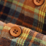 Men's Casual Plaid Pocket Button-Down Long Sleeve Shirt