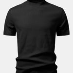 Textured Mock Neck T-Shirt
