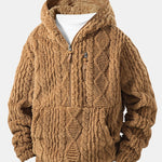 Geometric Jacquard Teddy Half-Zip Hoodie