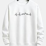 Heartbeat Mountain Print Relax Fit Sweatshirt