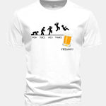 Regular Fit Beer Weekly Evolution Print Cotton T-Shirt
