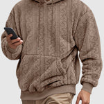 Men's Hooded Jacquard Teddy Fleece Sports Casual Sweatshirt