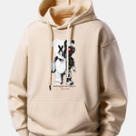 Robot Bear Print Relax Fit Hoodie