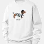 French Dachshund Print Relax Fit Sweatshirt