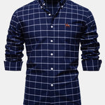 Cowboy Embroidery Cotton Plaid Button Up Shirt