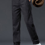 Warm Fleece-Lined Winter Straight Leg Corduroy Pants