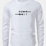 Don't Quit Print Cotton Arc Hem T-Shirt