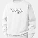 Sleeping Dog Line Print Relax Fit Sweatshirt