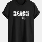 Regular Fit Beach Life Print Cotton T-Shirt
