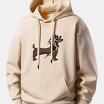 Headscarf Dachshund Print Relax Fit Hoodie