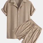 Striped Terry Cuban Shirt & Striped Terry Cuban Shorts
