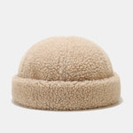 Warm Lamb Fleece Simple Solid Color Brimless Hat