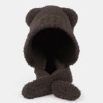 Cute Little Bear Ear Solid Color Scarf And Hat Integrated Warm Hat