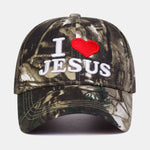 I Love Jesus Embroidered Camouflage Baseball Cap