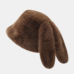 Plush Bucket Hat With Rabbit Ear Design