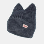 Unisex Cat Ear Shaped Plush Elastic Knitted Hat