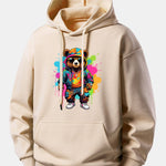 Splash Colorful Bear Print Relax Fit Hoodie