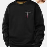 Faith Print Teddy Fleece Lined Sweatshirt