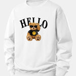 Hello Sunglasses Bear Print Relax Fit Sweatshirt