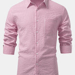 Seersucker Striped Button Up Shirt