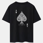 Ace Of Spades Print Drop Shoulder Oversize T-Shirt